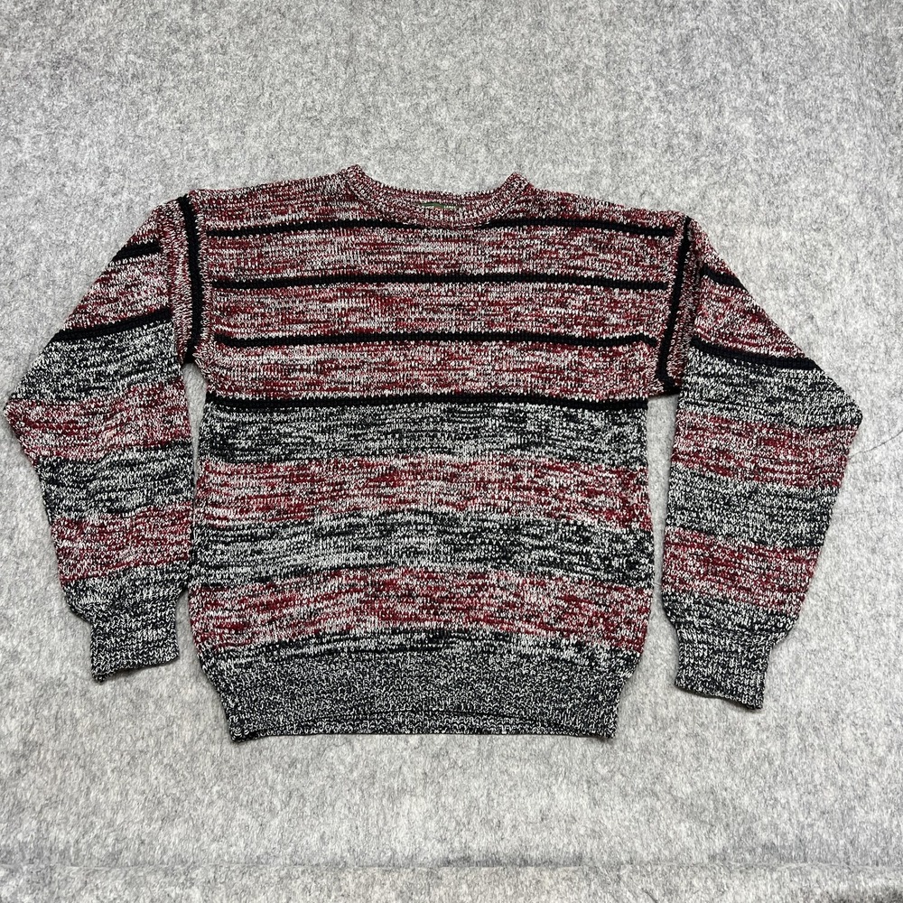 Vintage Hill & Archer Sweater Mens Large Red Black‎ Gray Marled Crewneck 90s
